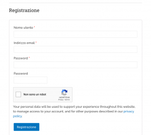 Registrazione al portale